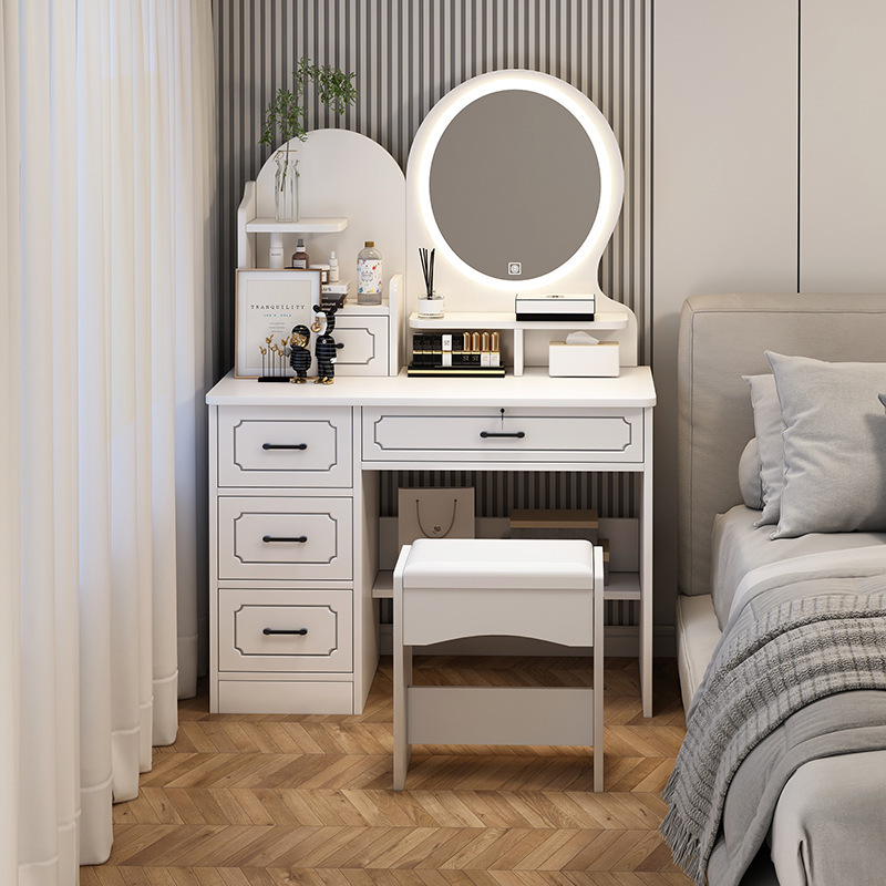Makeup Cabinet Dresser Bedroom Modern Simple Small 2025 New Accessible Luxury Storage Cupboard Makeup Table Makeup Table
