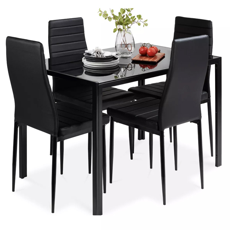 Exportación Wayfair vidrio temperado mesas de comedor sillas transparentes nórdicas mesas de comedor rectangulares