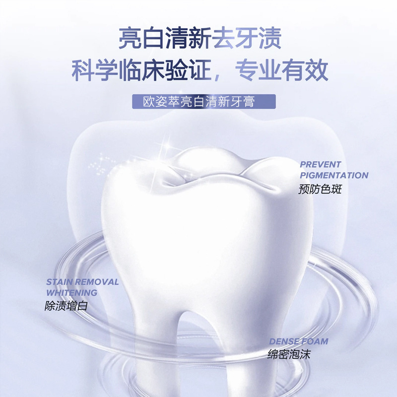 La pasta de dientes de doble efecto para blanquear y eliminar las manchas amarillas es una limpieza profunda, fortalece los dientes y elimina las manchas amarillas en el aliento. image 4