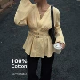 v领喇叭袖外贸女士开衫