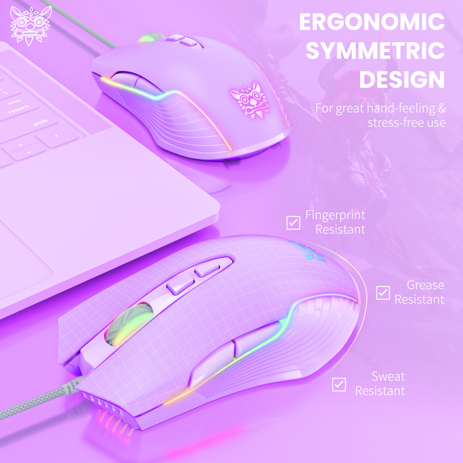 Gaming Mouse Rgb With Macro Definition And Backlight Pink Matte_voghion.com