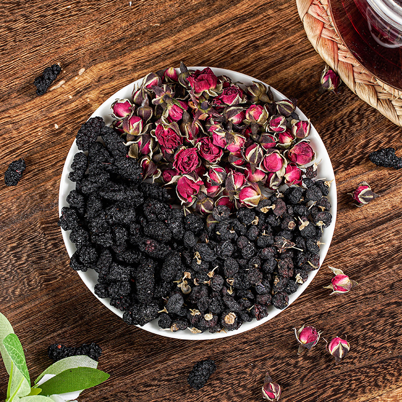 Combination Tea: Mulberry, Double-Petaled Rose, Black Goji Berry Tea, Double-Petaled Rose Tea - Manufacturer Wholesale