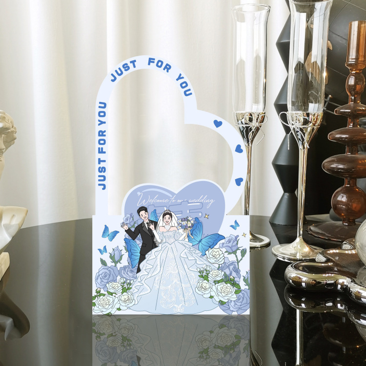 ネット赤手描きイラスト漫画手提げケースかわいい結婚喜糖箱結婚式婚約領収書喜糖箱テーブル糖箱|undefined