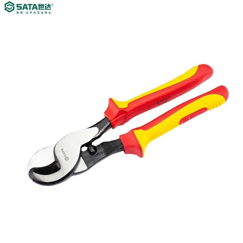 世达（SATA） 绝缘耐压电缆钳6" 电工剪刀钳70191