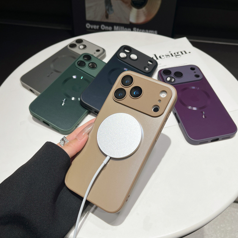 磁吸适用苹果17ProMax手机壳肤感磨砂iPhone16带镜头膜简约保护套|undefined