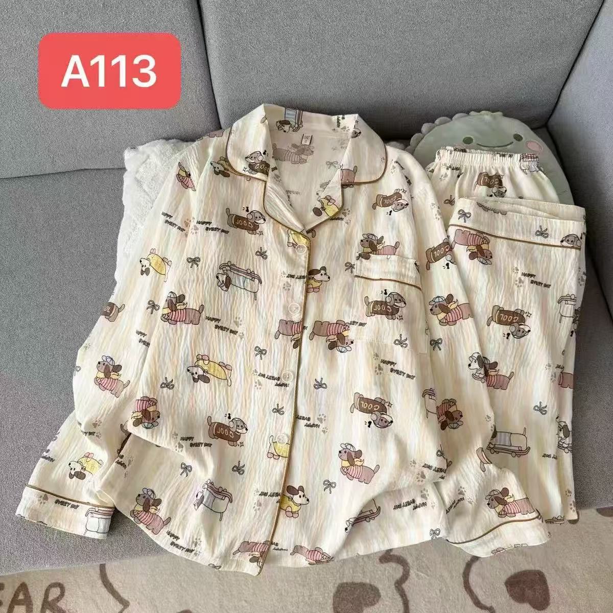 Cartoon al por mayor transfronterizo nubes de algodón pantalones de manga larga pijamas cardigans dulces de alto valor de ropa de hogar conjunto de ropa exterior