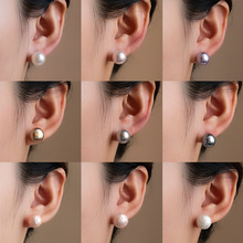 2025新款925银珍珠耳钉超大轻奢高级气质耳饰养耳洞通勤百搭耳环