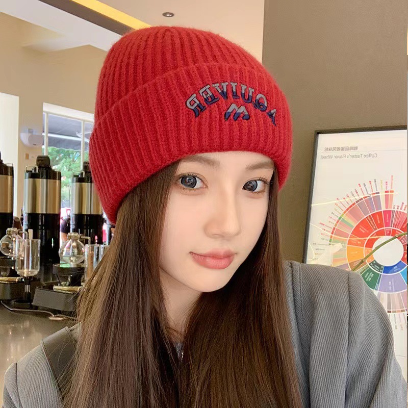 Cadeau de Nouvel An Petit Chaperon Rouge Unisexe Bonnet en Laine Tricoté Chaud pour la Chaleur de l'Automne et de l'Hiver_voghion.com