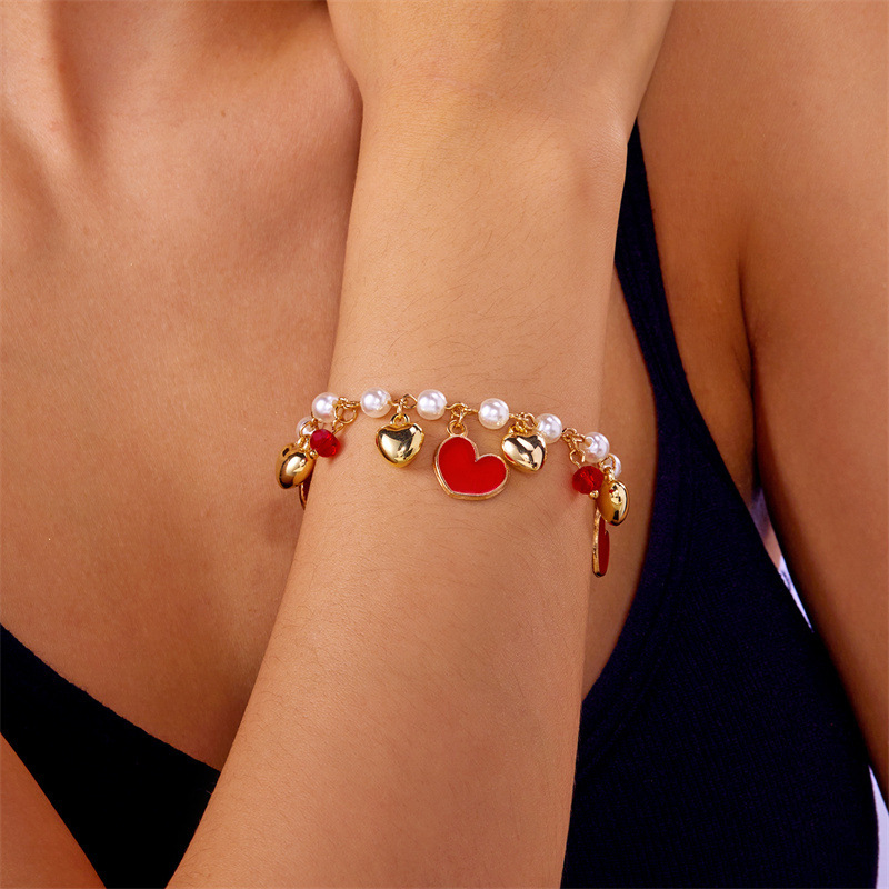 Elegantes Perlenarmband Mit Kristall Früchte Anhänger_voghion.com