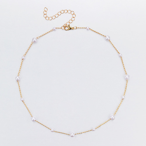 Hot-selling retro imitation pearl clavicle chain creative and simple temperament pearl choker necklace necklace
