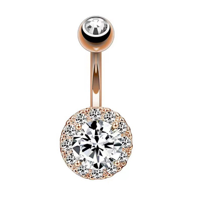 Piercing nombril cœur en acier inoxydable avec zirconia_voghion.com