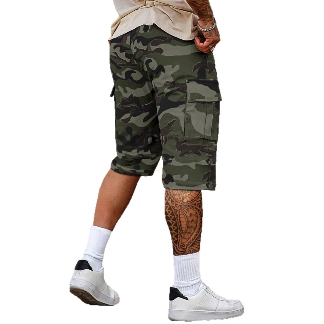 Camouflage summer trousers for traveling, for import, loose fit, American style