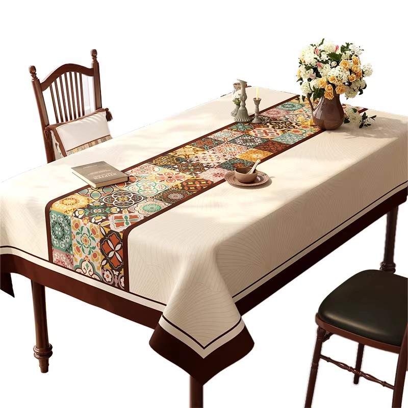 Mesa de comedor americana impermeable anti-contaminante sin lavado anti-escaldado almohadilla de mesa de PVC ligera de lujo de alta calidad mesa de té tela protectora de escritorio