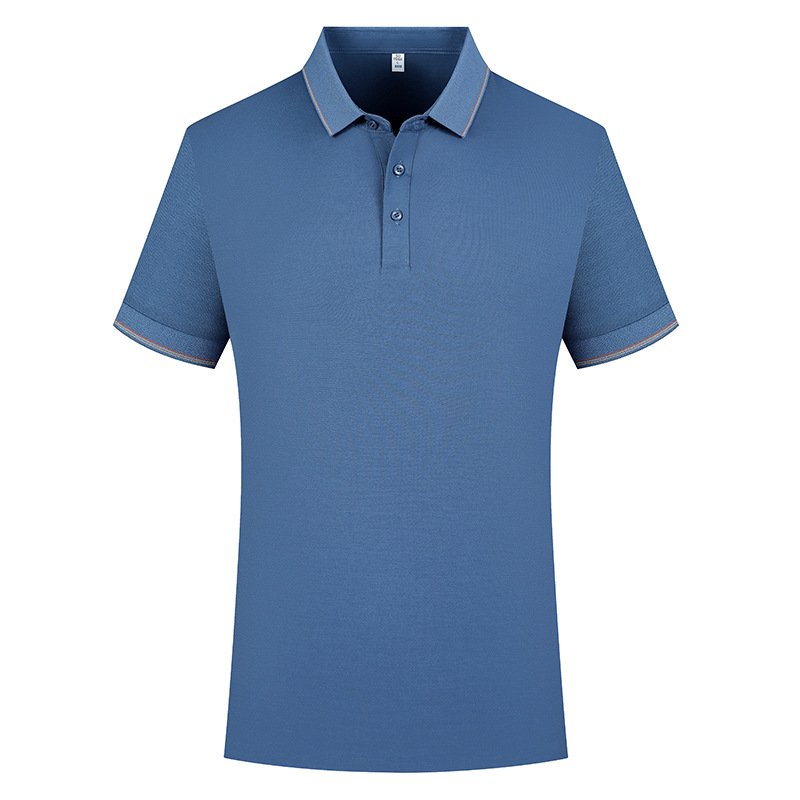 Lujo ligero 60 Soro, antibacteriano de manga corta, solapa de verano, camisa publicitaria, camiseta de algodón de poliéster, ropa de trabajo, ropa de trabajo personalizada