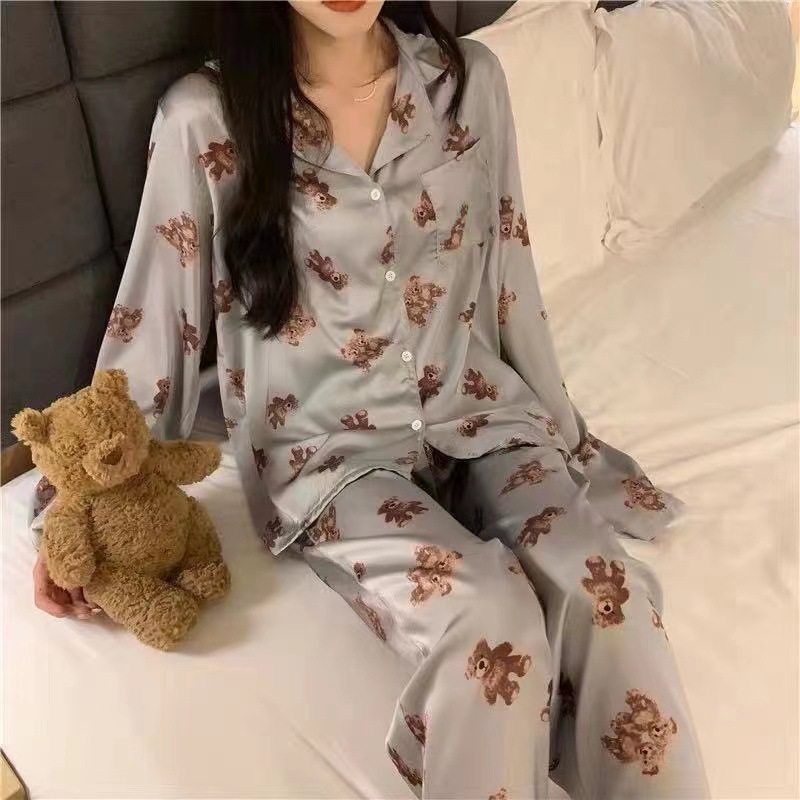 [긴팔 바지] 얼음 실크 곰