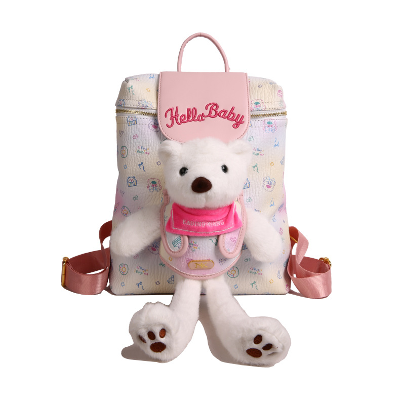 Cross-border lindo caricatura mochila multifuncional mujer 2025 nuevo nicho de moda bolso de hombro mochila osos