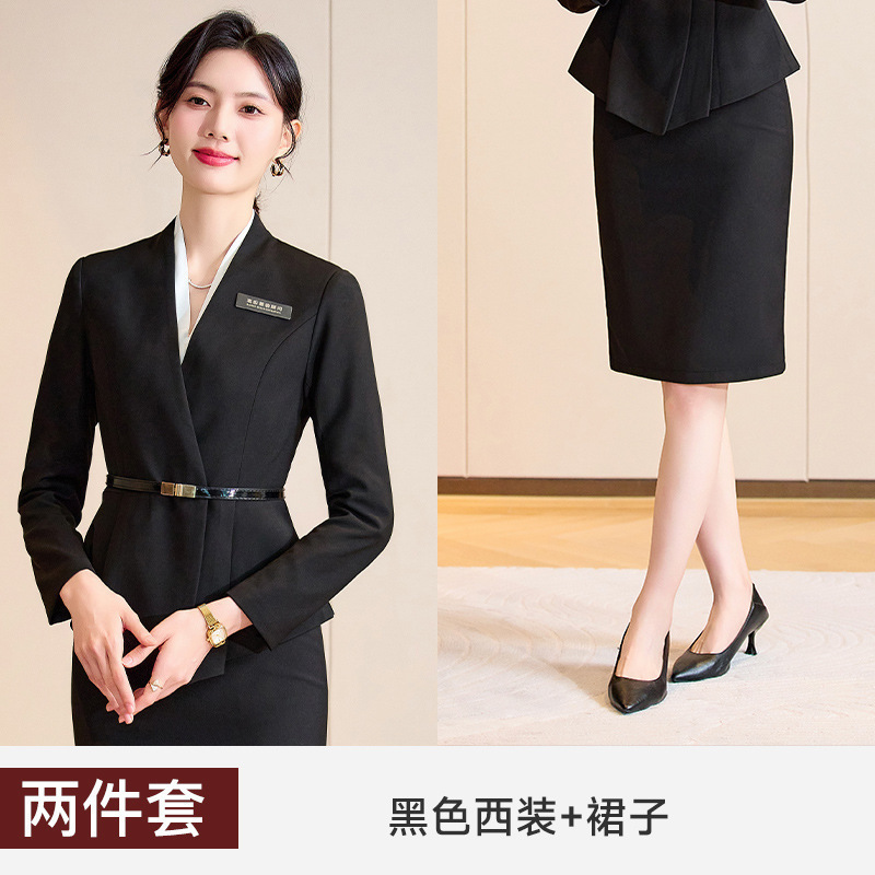 高級職業服スーツセット女性秋冬ホテルフロント工装気質女神範美容院作業服|undefined