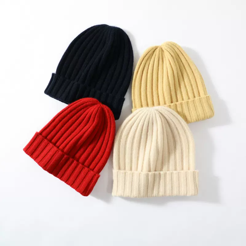秋冬款山羊绒加厚儿童帽子女童时尚洋气男童韩版潮线帽小孩针织帽