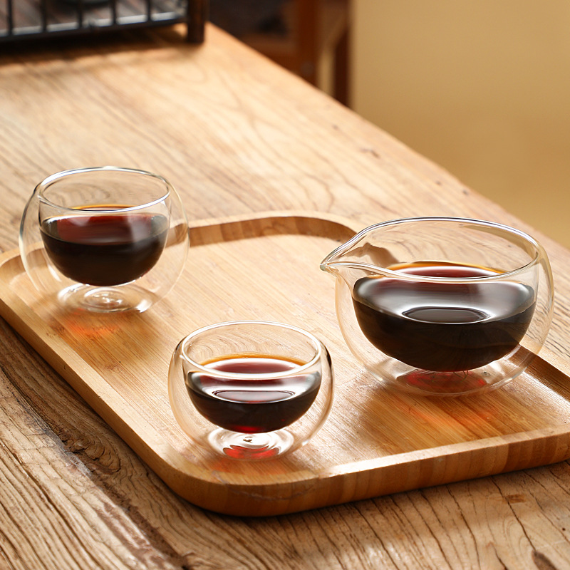 Taza de café de doble vidrio gruesa transparente de alta capacidad de taza de agua doméstica de alta borosilicina taza de jugo