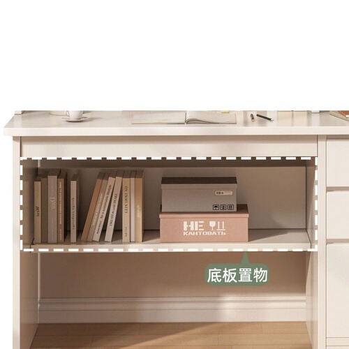 A bookshelf desk set for middle school students and high school students, suitable for home use, computer desk, desktop minimalist study and writing desk with chair combination