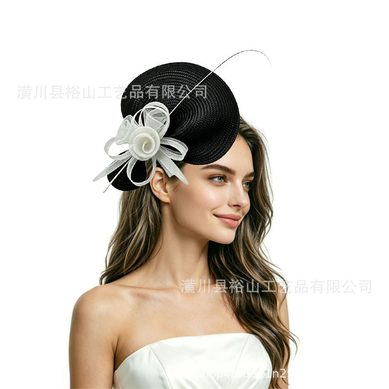 Amazon's best-selling new top hat accessory: European and American elegant butterfly and flower exaggerated large hat, suitable for horse racing events