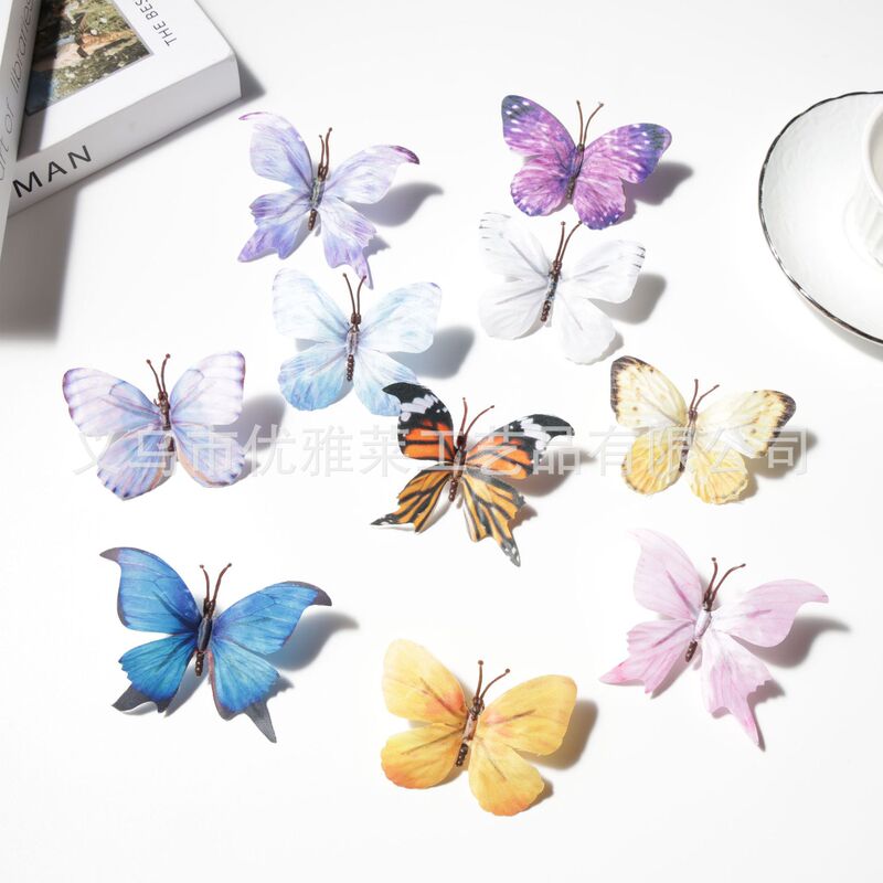 Simulated Butterfly Xiaohongshu Popular Butterfly DIY Decorative Headdress Butterfly Window Monet Garden Style Butterfly Wall Arrangement Simulated Butterfly Xiaohongshu Popular Butterfly DIY Decorative Headdress Butterfly Window Monet Garden Style Butterfly Wall Arrangement