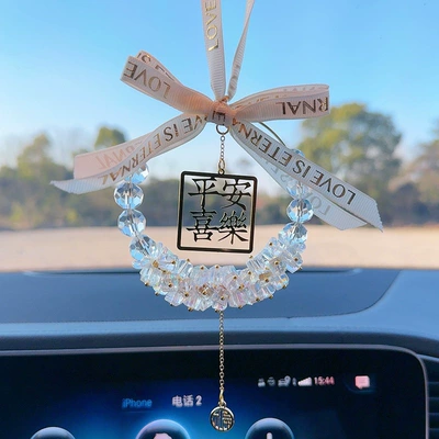 Car hanging New Model Car Rearview Mirror - white-peace-pendant