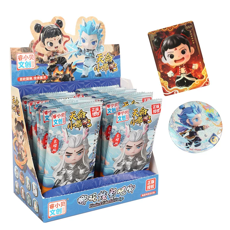 Д Destiny Little Nezha Nezha Colorful Baji Creative Cartoon Badge Animation Peripheral 12 Pieces (Boxed)