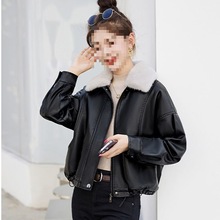 皮毛加厚皮衣外套2025秋冬新款短款加绒小个子皮夹克洋气机车夹克