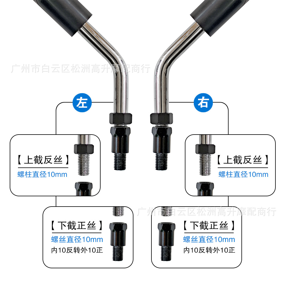 Suitable for Haojue Prince GN125-3, National IV standard, HJ125-8R-8S motorcycle rearview mirror accessories