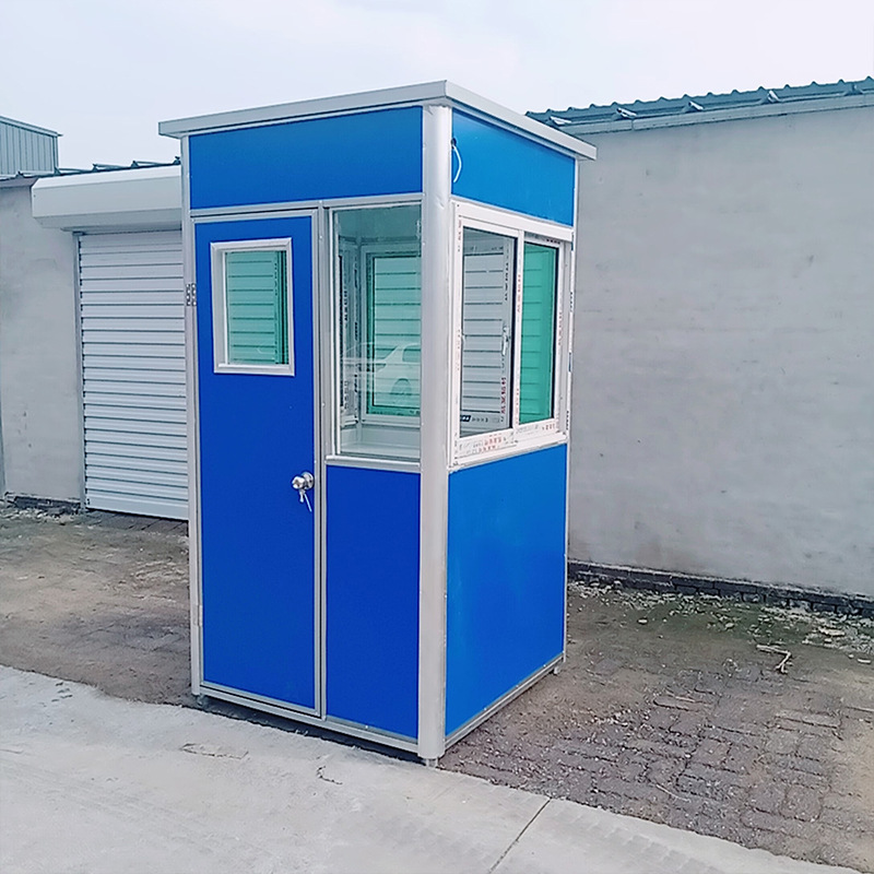 Cabina de contenedores guardia de la comunidad sala de servicio de seguridad cabina de acero de color móvil al aire libre estacionamiento cabina de peaje