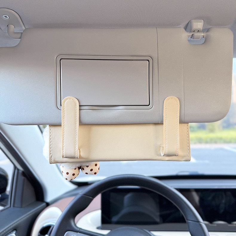 2026 New Model Car Tissue Box, Multifunctional Tissue Holder for Car Sun Visor, Hanging Type, Cute Cloud Design