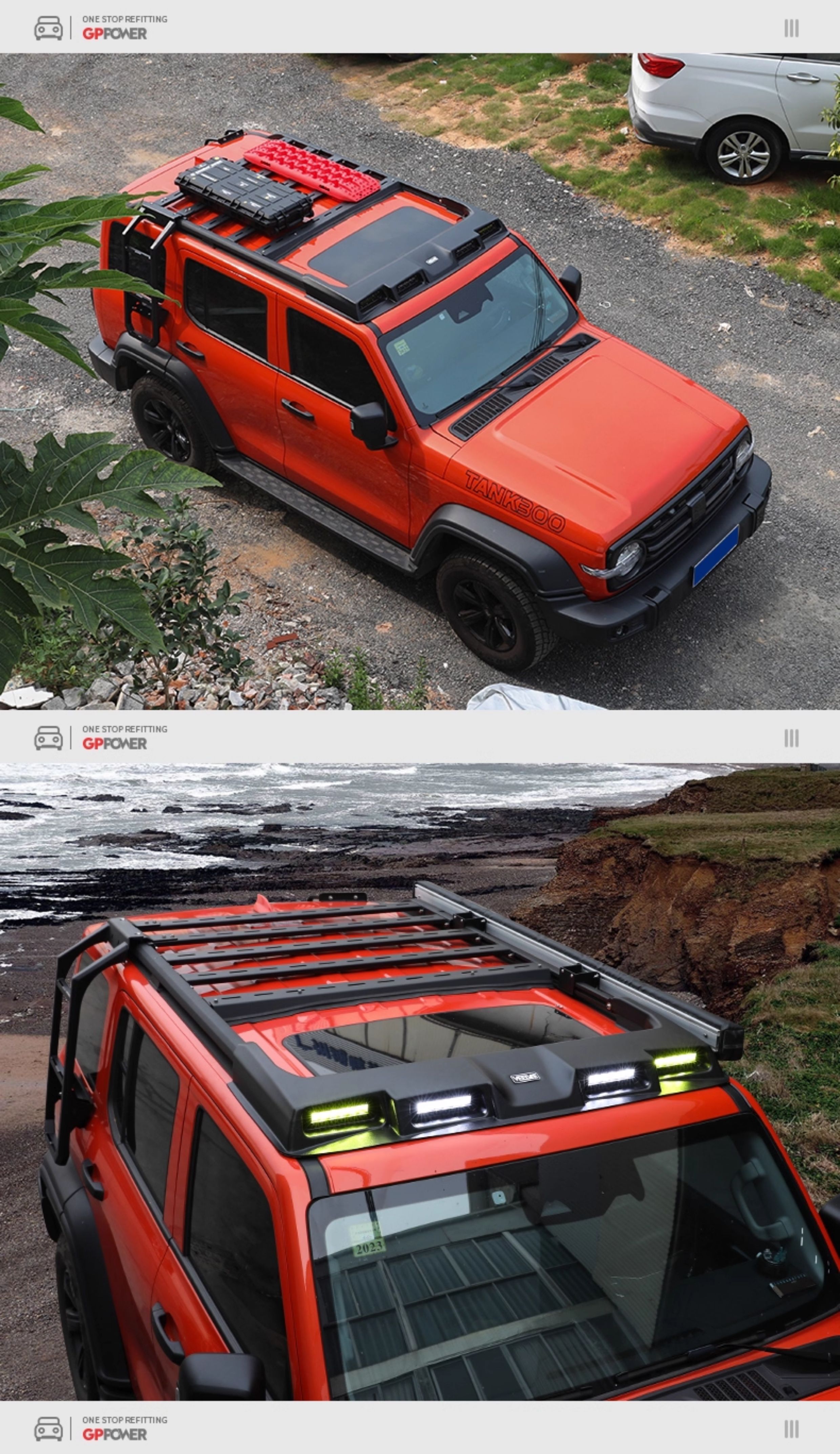 Tank 300 Flying Star Luggage Rack, Four-Eye Spotlight, Spoiler, Roof Platform, Ladder, Side Tent, Modification Accessories