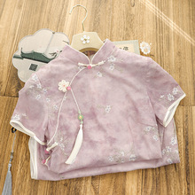 俏娘鱼紫色复古短袖旗袍2025年春季新款改良新中式淑女范日常可穿