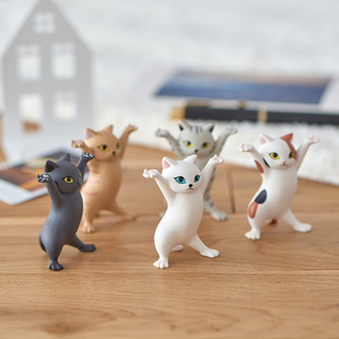 Original Japanese Qualia Collaboration Enchanting and Playful Cat Pen Holder Black Cat Coffin Stand Cute Ornament Figurine