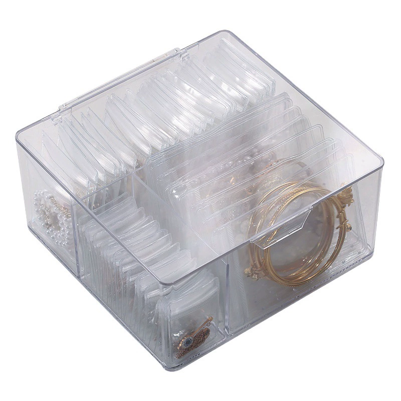Антиокислительная шкатулка для драгоценностей Серьги Ожерелье Ручная шкатулка для драгоценностей Портативные серьги Кольцо Прозрачный ящик для хранения