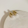 Advanced small design retro earrings from pearl, 2023 collection