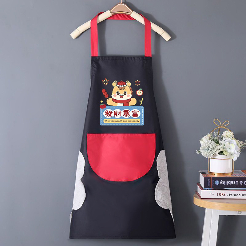 Una pieza de delantal de pvc, cocina personalizada, hogar, mujer de alto valor, impermeable y a prueba de aceite, media cintura, manga de cocina