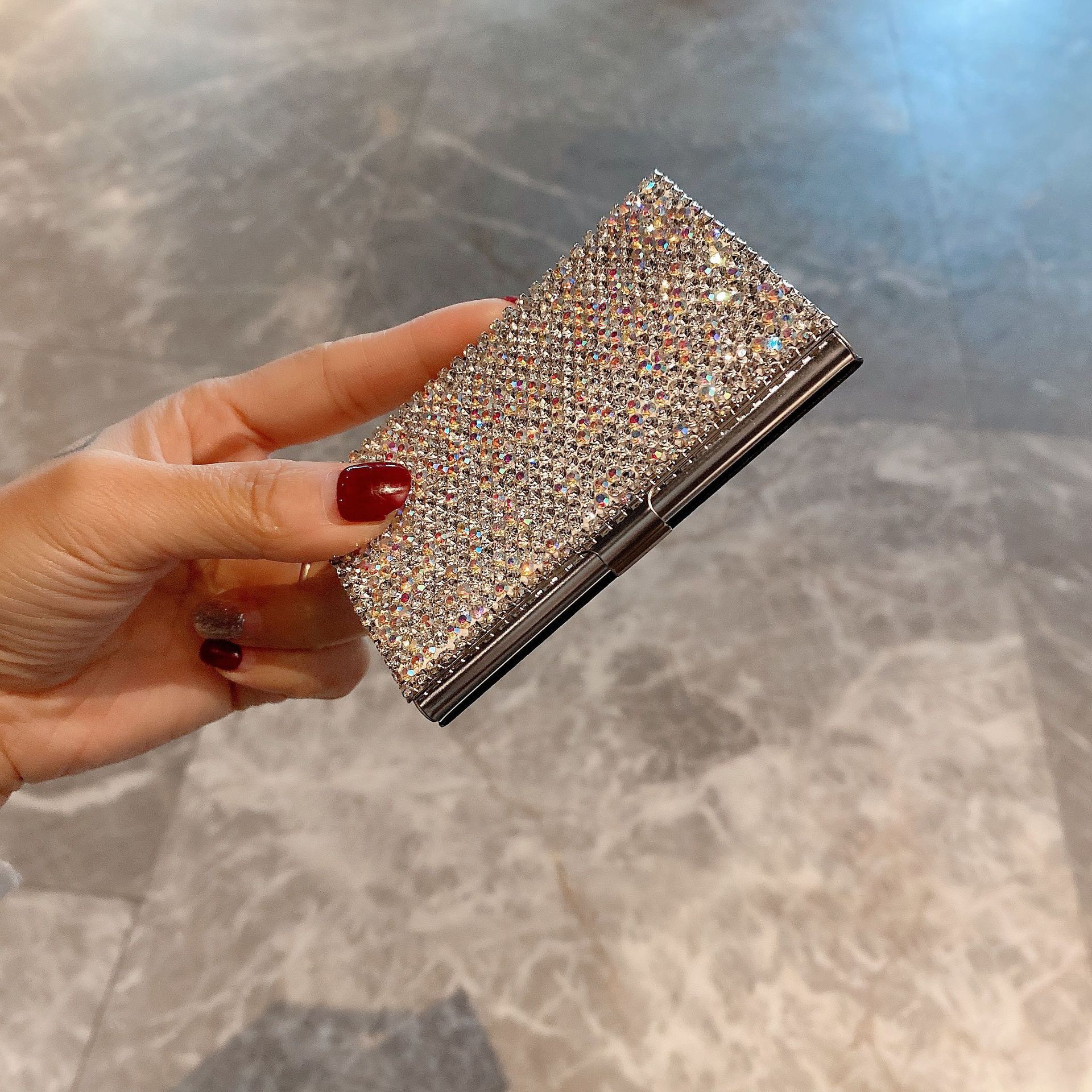 XZ9077 다이아몬드 스테인리스 명함 홀더