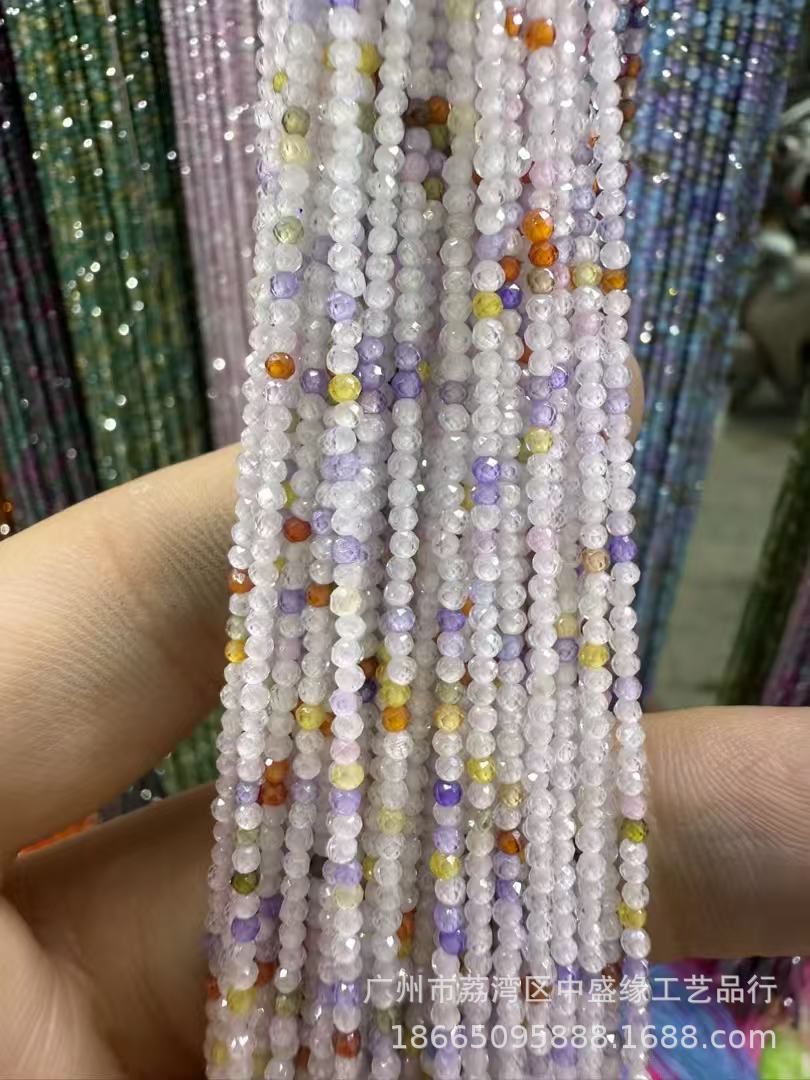 Manufacturer's Direct Sales of 2mm Round Beads, Semi-Finished DIY Loose Beads, Handmade Clothing Spacer Beads, Jewelry Accessories, Source Faceted Zircon