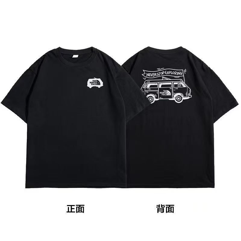 夏季TNF北脸户外探索系列短袖260G图案字母印花T恤男女情侣上衣潮|undefined