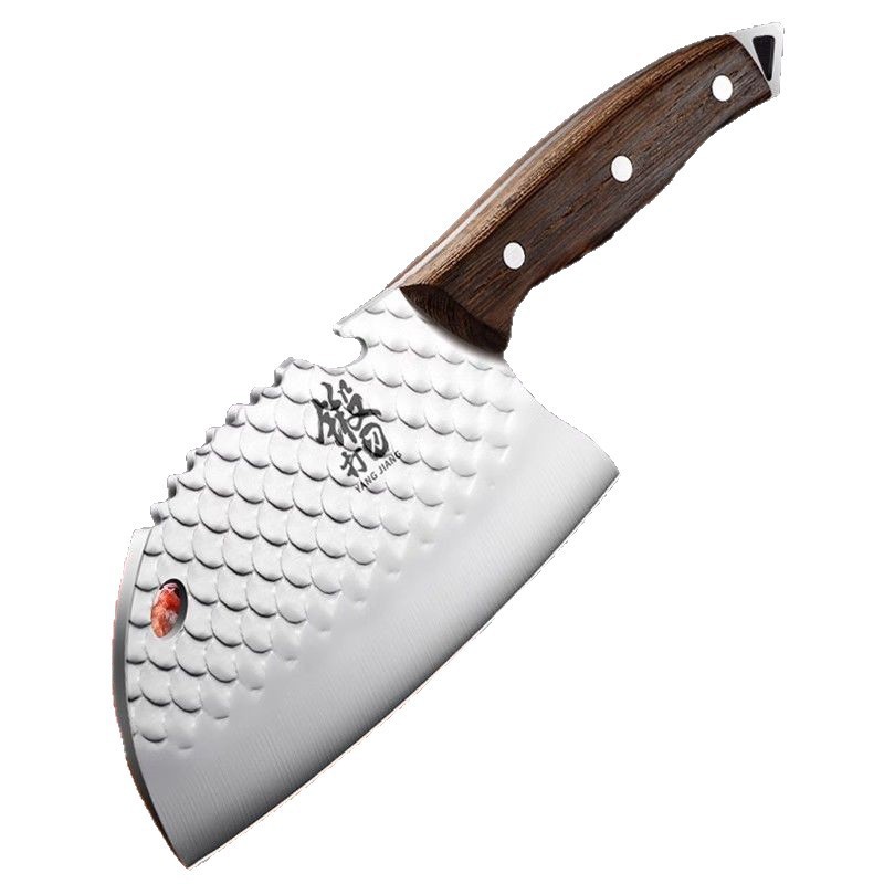 Cuchillo de cocina de cocina de acero inoxidable cortador de verduras forjado cuchillo de pesca de acero sólido de doble uso