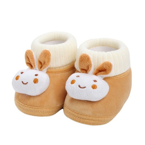 冬季加绒加厚婴儿鞋子软底保暖0-12个月男女宝宝学步鞋袜子棉鞋