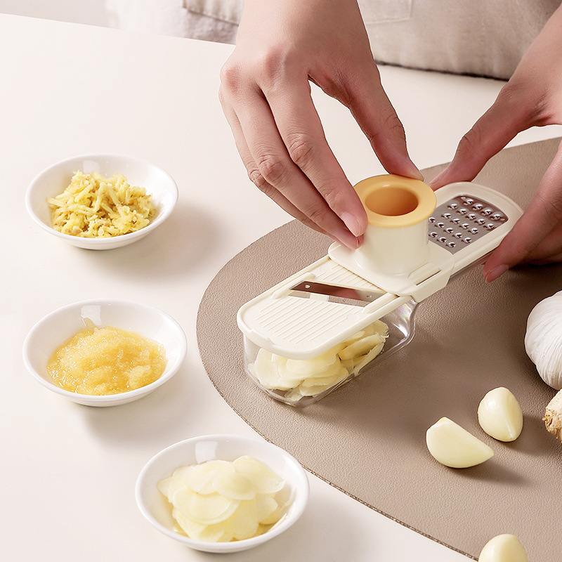 [Original] Ginger and Garlic Grinder Three-In-One Potato Slicer, Household Ginger Paste and Garlic Paste Multifunctional Vegetable Cutting Tool