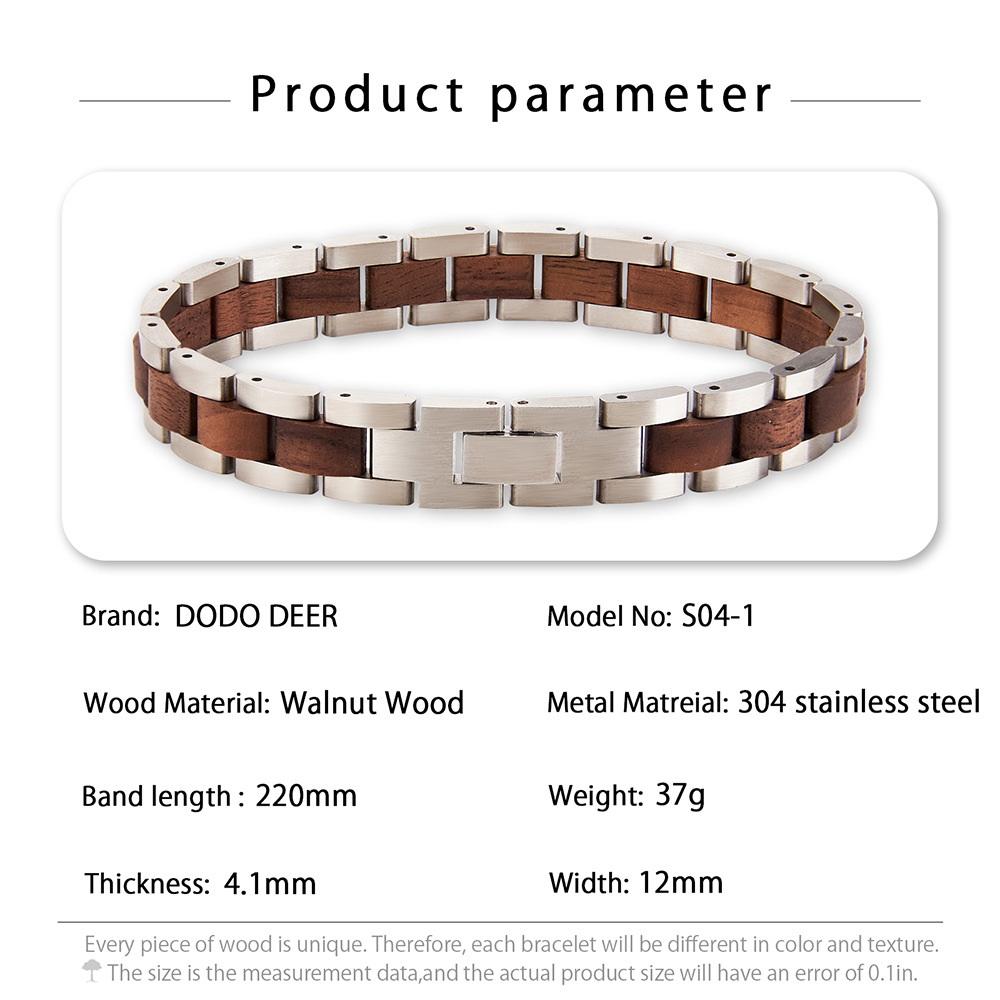48g Weight Bracelets Classification Wood Chain Material 1 Piece Quantity Holiday, Daily Occasion Wood Material Geometric Pattern Men's Gender Vintage Style, Simple Style Style Vintage Style Simple Style Geometric Wood Men's Bracelets Men's Chain Bracelets 2