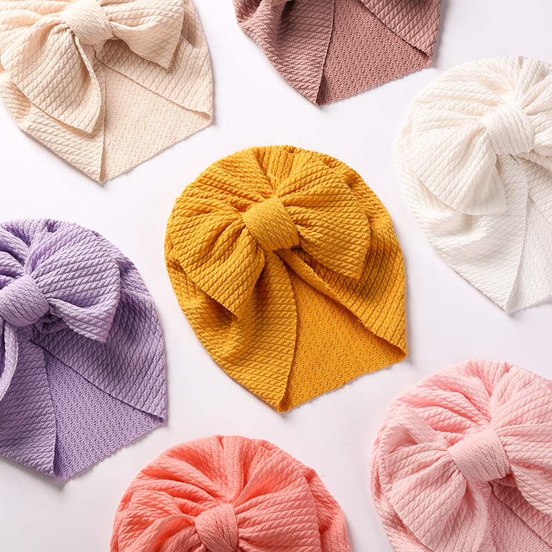 New Autumn And Winter Pit Strip Children's Hat Double-layer Bow Baby Cap display picture 5