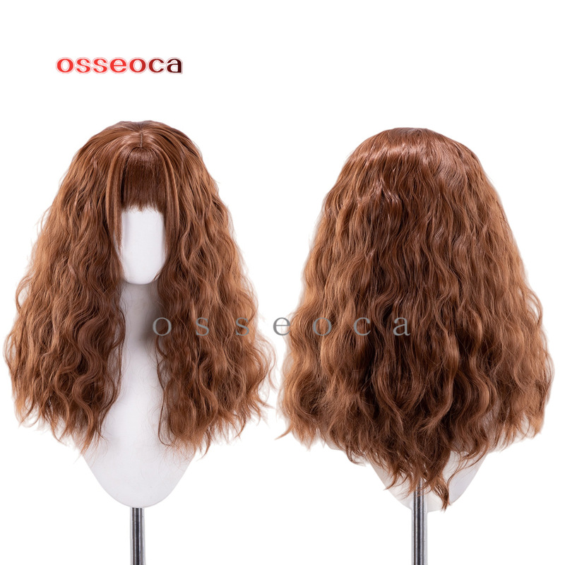Osseoca Harry Mixed Brown Potter Corn Perm Hermione Granger Cos Wig Scalp Top