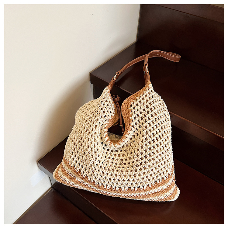 Summer versatile single-shoulder bags, trendy and fresh woven bags, seaside vacation beach bags, large-capacity travel bags undefined
