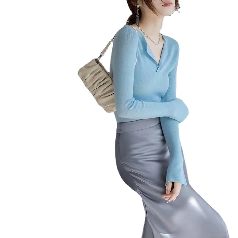 MZOMXL優しい風の上着春秋の新型の優雅な百合の怠惰な風のデザイン感のシンプルなニットの女性の上着