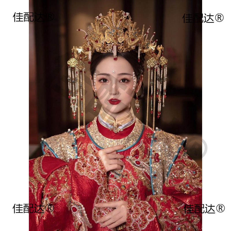 凤冠明制新娘头饰汉服婚嫁发冠新款中式婚礼皇后大婚秀禾发饰